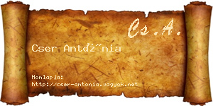 Cser Antónia névjegykártya