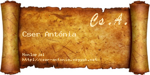 Cser Antónia névjegykártya